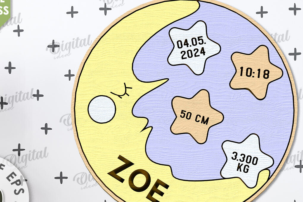 Intra απο ξύλο plywood 3mm-4mm πάχος Σήμα αναγγελίας γέννησης Απο Δίασταση 30x20 cm INTRAFABR-109352839