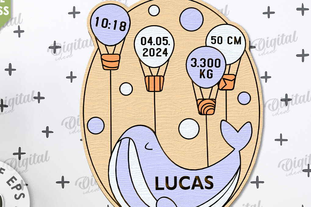 Intra απο ξύλο plywood 3mm-4mm πάχος Σήμα αναγγελίας γέννησης Απο Δίασταση 30x20 cm INTRAFABR-109353103