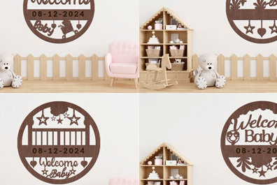 Intra απο ξύλο plywood 3mm-4mm πάχος Σήμα αναγγελίας γέννησης Δίασταση 30x20 cm INTRAFABR-111847219