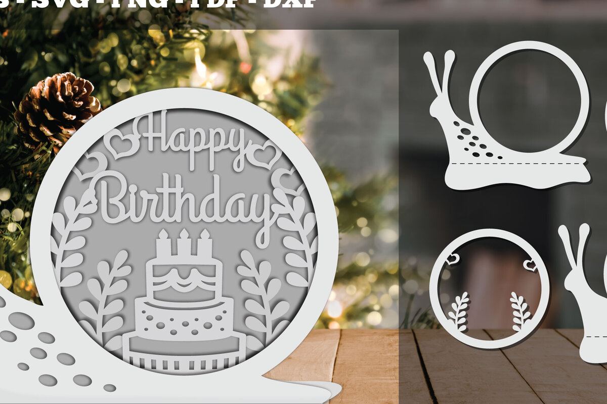 Intra απο ξύλο plywood 3mm-4mm πάχος Γενέθλια 3D Papercut Design 1 Δίασταση 30x20 cm INTRAFABR-92283782