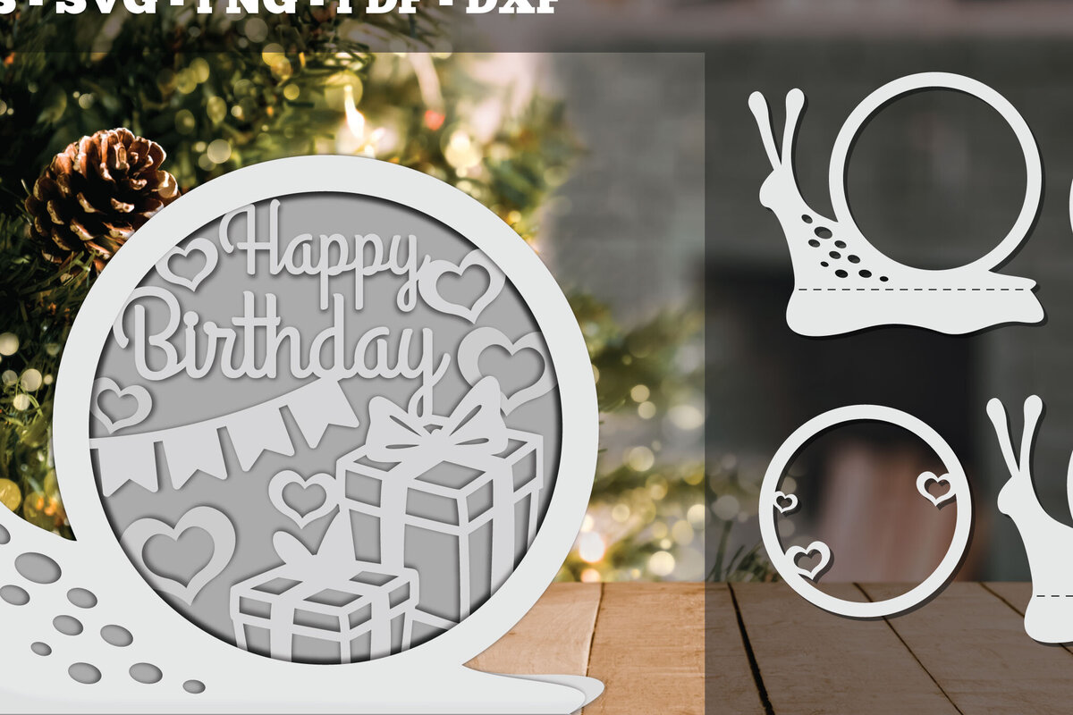 Intra απο ξύλο plywood 3mm-4mm πάχος Γενέθλια 3D Papercut Design 2 Δίασταση 30x20 cm INTRAFABR-92283831