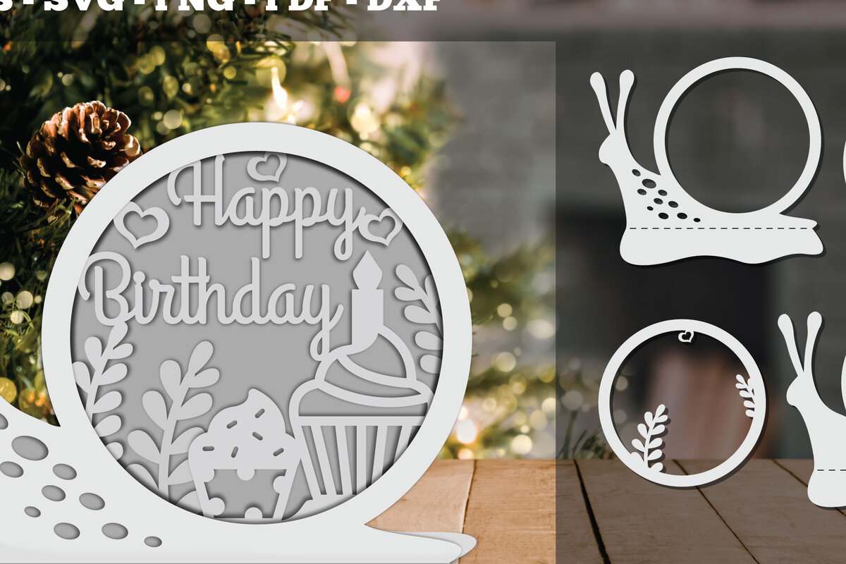 Σετ των 2 Intra απο ξύλο plywood 3mm-4mm πάχος Γενέθλια 3D Papercut Design 3 Δίασταση 30x20 cm INTRAFABR-92283859