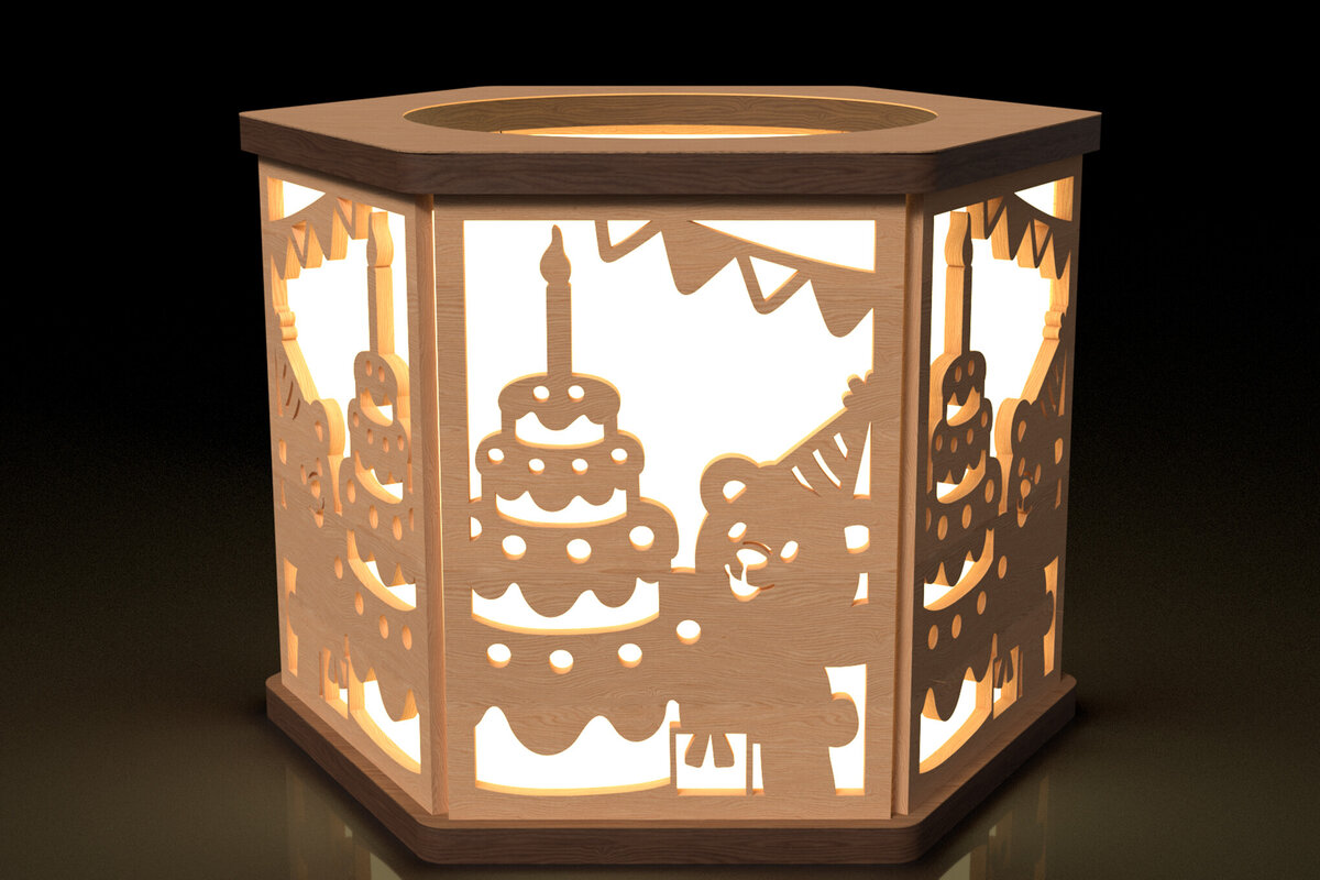 Intra απο ξύλο plywood 3mm-4mm πάχος Κηροπήγιο για τούρτα γενεθλίων &amp; αρκούδα Δίασταση 30x20 cm INTRAFABR-118542628