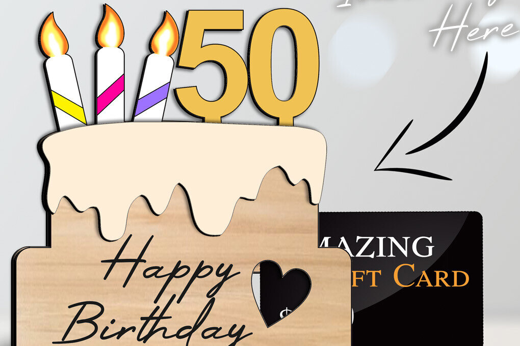 Σετ των 3 Intra απο ξύλο plywood 3mm-4mm πάχος Δωροκάρτα γενεθλίων Κάτοχος Χρημάτων Ηλικίας Δίασταση 5x5 cm INTRAFABR-103463124