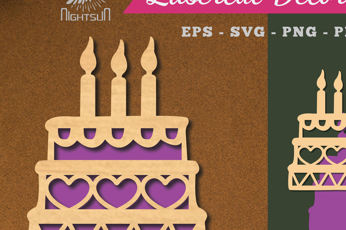 Σετ των 2 Intra απο ξύλο plywood 3mm-4mm πάχος Διακόσμηση τούρτας γενεθλίων με 2 Δίασταση 15x15 cm INTRAFABR-113206446