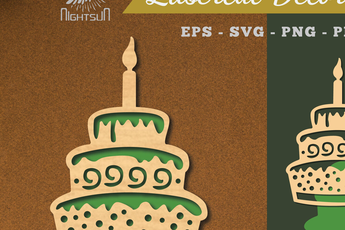 Σετ των 2 Intra απο ξύλο plywood 3mm-4mm πάχος Διακόσμηση τούρτας γενεθλίων με 3 Δίασταση 15x15 cm INTRAFABR-113206537