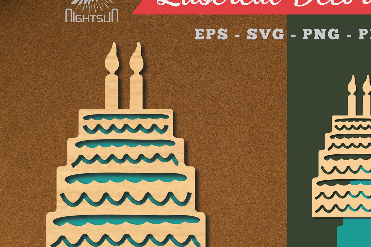 Σετ των 2 Intra απο ξύλο plywood 3mm-4mm πάχος Διακόσμηση τούρτας γενεθλίων με 4 Δίασταση 15x15 cm INTRAFABR-113206613