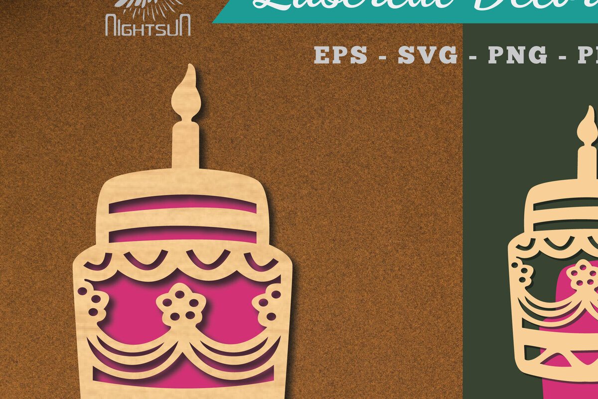 Σετ των 3 Intra απο ξύλο plywood 3mm-4mm πάχος Διακόσμηση τούρτας γενεθλίων με 6 Δίασταση 15x15 cm INTRAFABR-113206731