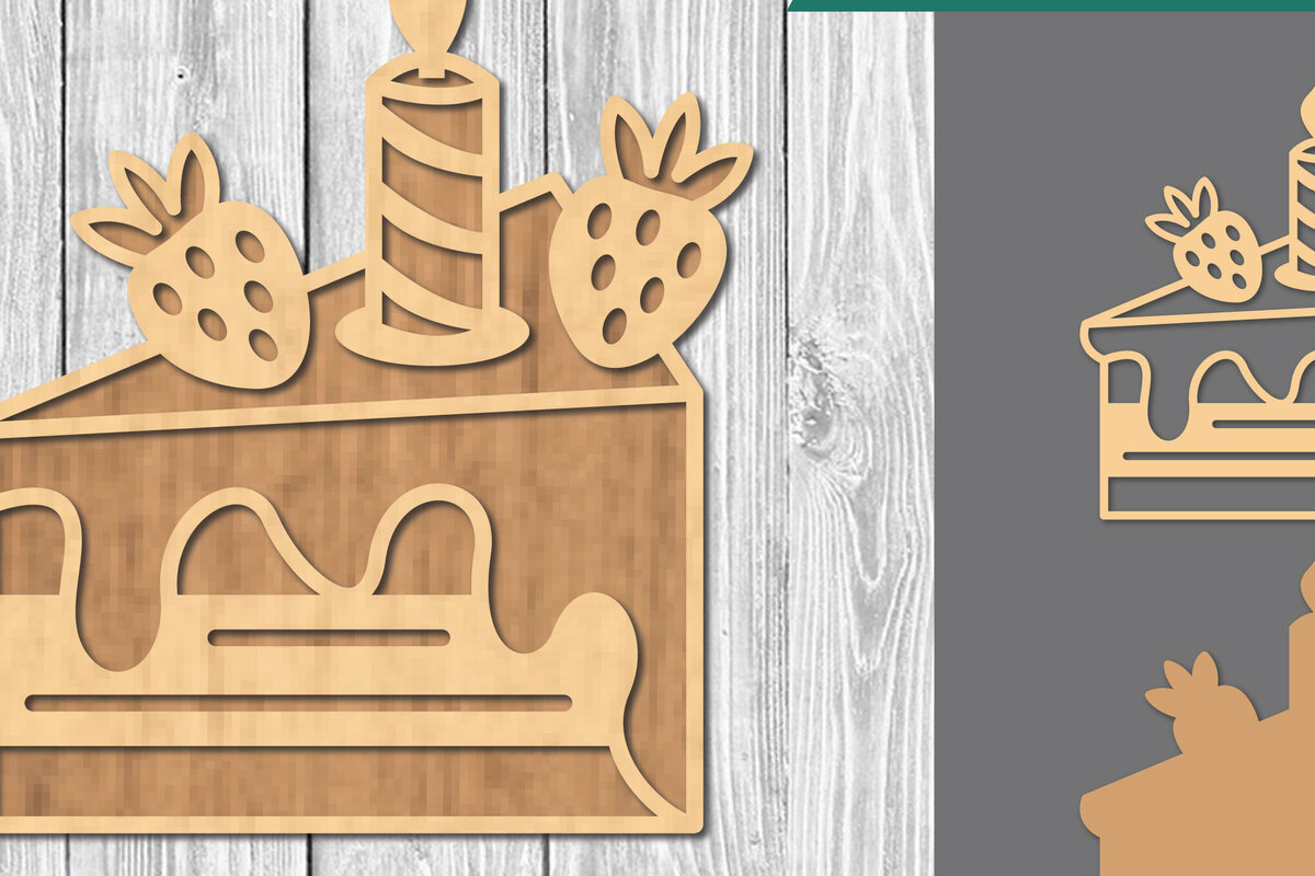 Σετ των 2 Intra απο ξύλο plywood 3mm-4mm πάχος Διακόσμηση τούρτας γενεθλίων Δίασταση 15x15 cm INTRAFABR-109409745