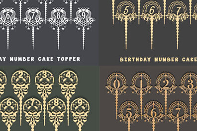 Σετ των 3 Intra απο ξύλο plywood 3mm-4mm πάχος κοπής  Topper Topper γενεθλίων. Δίασταση 15x15 cm INTRAFABR-73137446