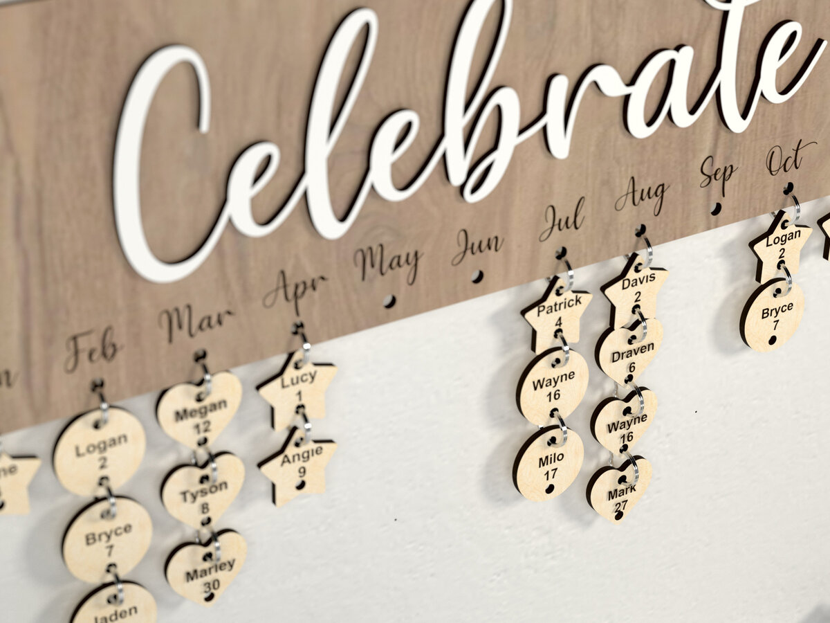 Intra απο ξύλο plywood 3mm-4mm πάχος Ημερολόγιο γενεθλίων Δίασταση 30x20 cm INTRAFABR-27336350