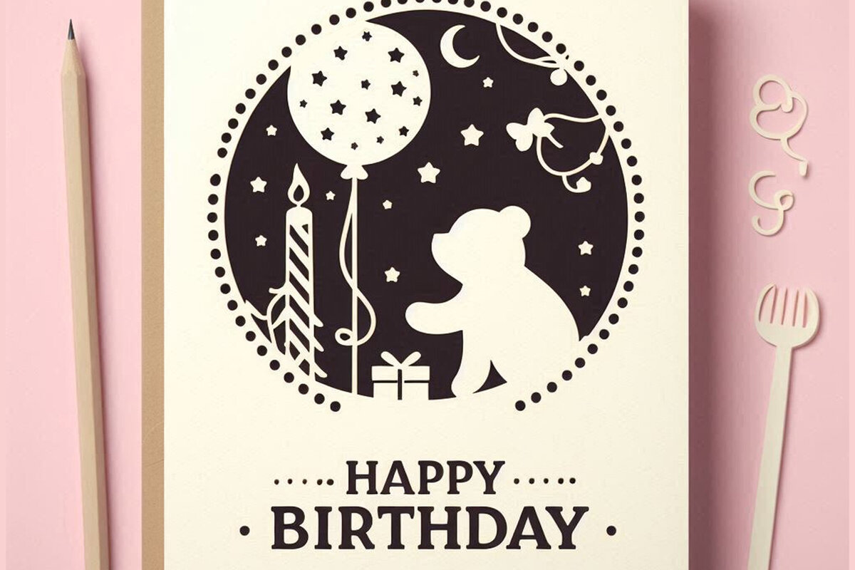 Σετ των 2 Intra απο ξύλο plywood 3mm-4mm πάχος Κάρτα γενεθλίων , Κάρτα γενεθλίων Cricut, Δίασταση 15x15 cm INTRAFABR-118461118