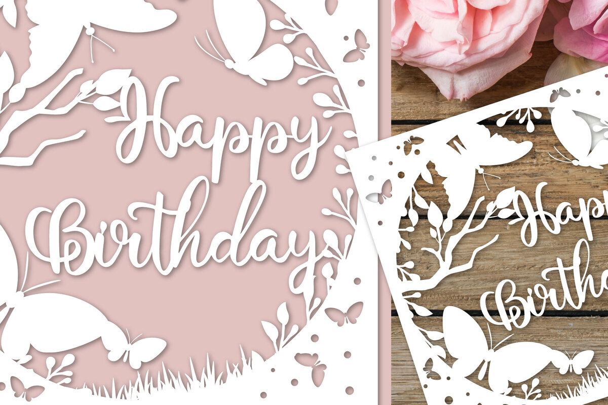 Σετ των 2 Intra απο ξύλο plywood 3mm-4mm πάχος Κάρτα γενεθλίων | Χαρτί για τα γενέθλια Δίασταση 15x15 cm INTRAFABR-119607137