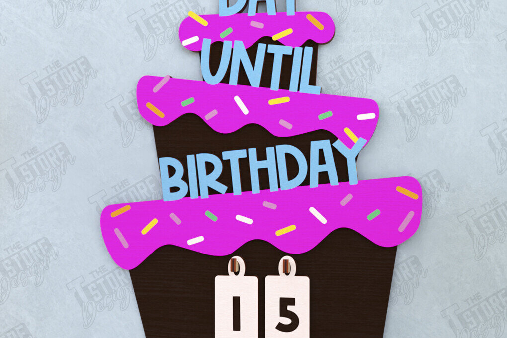 Σετ των 2 Intra απο ξύλο plywood 3mm-4mm πάχος Απο ημερολογίου αντίστροφης μέτρησης γενεθλίων Δίασταση 15x15 cm INTRAFABR-120637104