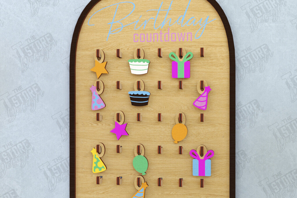 Σετ των 2 Intra απο ξύλο plywood 3mm-4mm πάχος Απο ημερολογίου αντίστροφης μέτρησης γενεθλίων Δίασταση 15x15 cm INTRAFABR-120423165