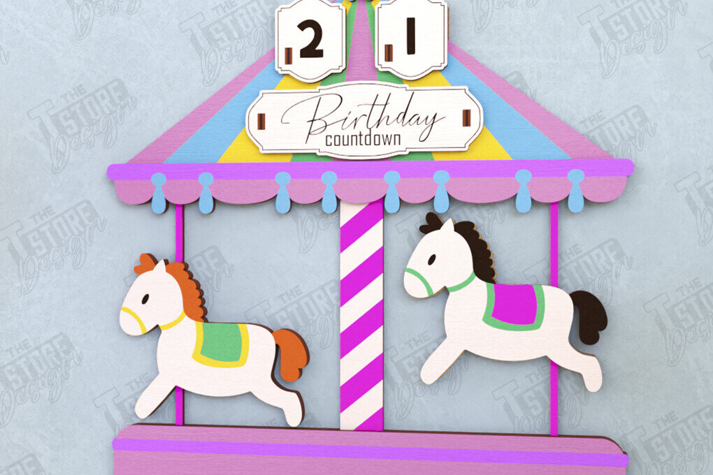 Σετ των 2 Intra απο ξύλο plywood 3mm-4mm πάχος Απο ημερολογίου αντίστροφης μέτρησης γενεθλίων Δίασταση 15x15 cm INTRAFABR-120423164