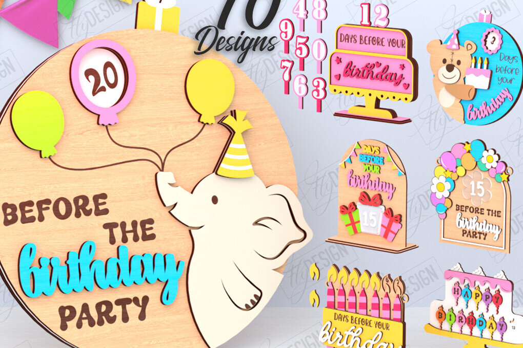 Intra απο ξύλο plywood 3mm-4mm πάχος Ημερολόγια γενεθλίων με λέιζερ αντίστροφη μέτρηση Δίασταση 15x15 cm INTRAFABR-120972072