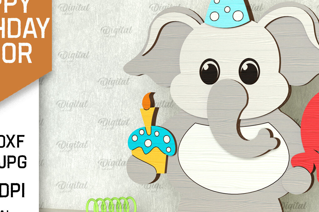 Intra απο ξύλο plywood 3mm-4mm πάχος γενεθλίων ελέφαντα Δίασταση 15x15 cm INTRAFABR-101093905