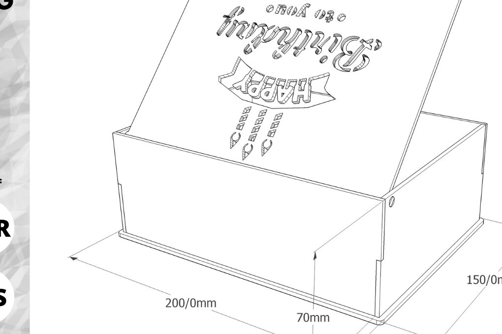 Σετ των 3 Intra απο ξύλο plywood 3mm-4mm πάχος Κουτί δώρου γενεθλίων με καπάκι | Δίασταση 3x3 cm INTRAFABR-79482527
