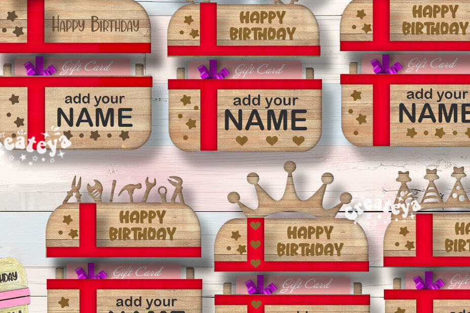 Σετ των 2 Intra απο ξύλο plywood 3mm-4mm πάχος θήκης δώρου γενεθλίων  Δίασταση 15x15 cm INTRAFABR-102858732