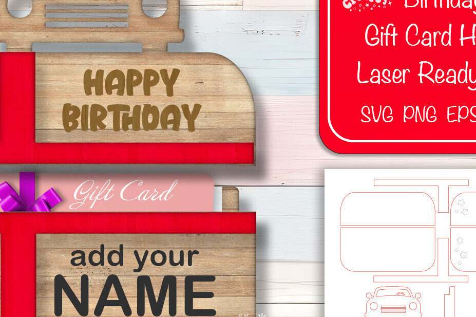 Σετ των 2 Intra απο ξύλο plywood 3mm-4mm πάχος Θήκη δώρου γενεθλίων Αυτοκίνητο με Δίασταση 15x15 cm INTRAFABR-102740323