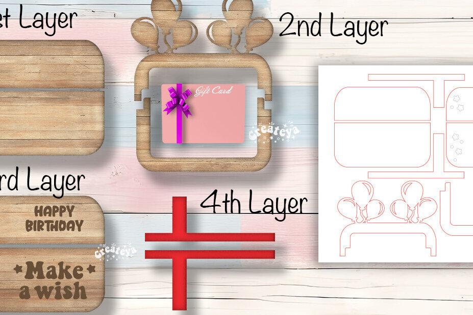 Σετ των 2 Intra απο ξύλο plywood 3mm-4mm πάχος Θήκη δώρου γενεθλίων Δίασταση 15x15 cm INTRAFABR-102928848