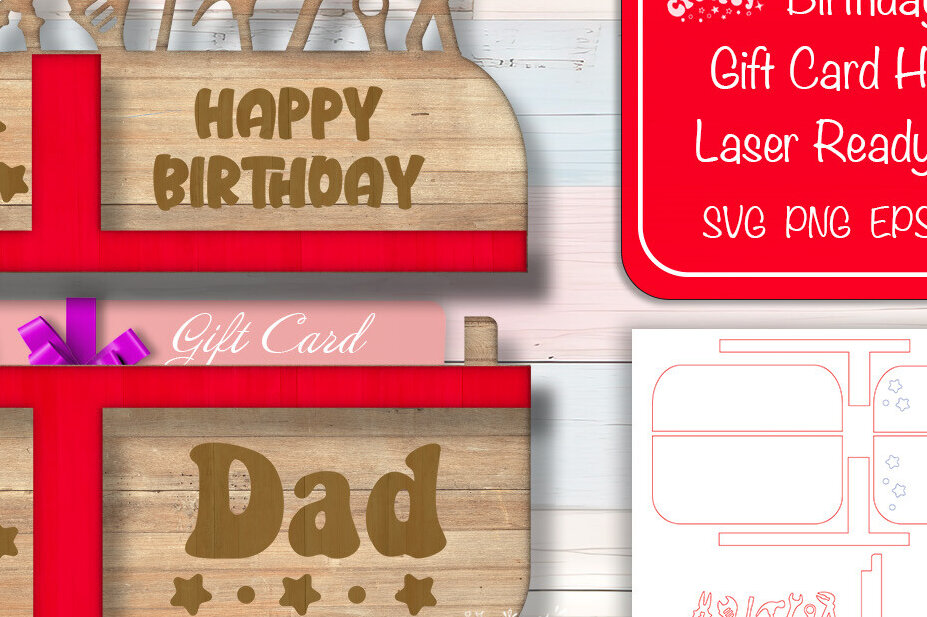 Σετ των 2 Intra απο ξύλο plywood 3mm-4mm πάχος Δωροθήκη γενεθλίων  για τον μπαμπά Δίασταση 15x15 cm INTRAFABR-102267547