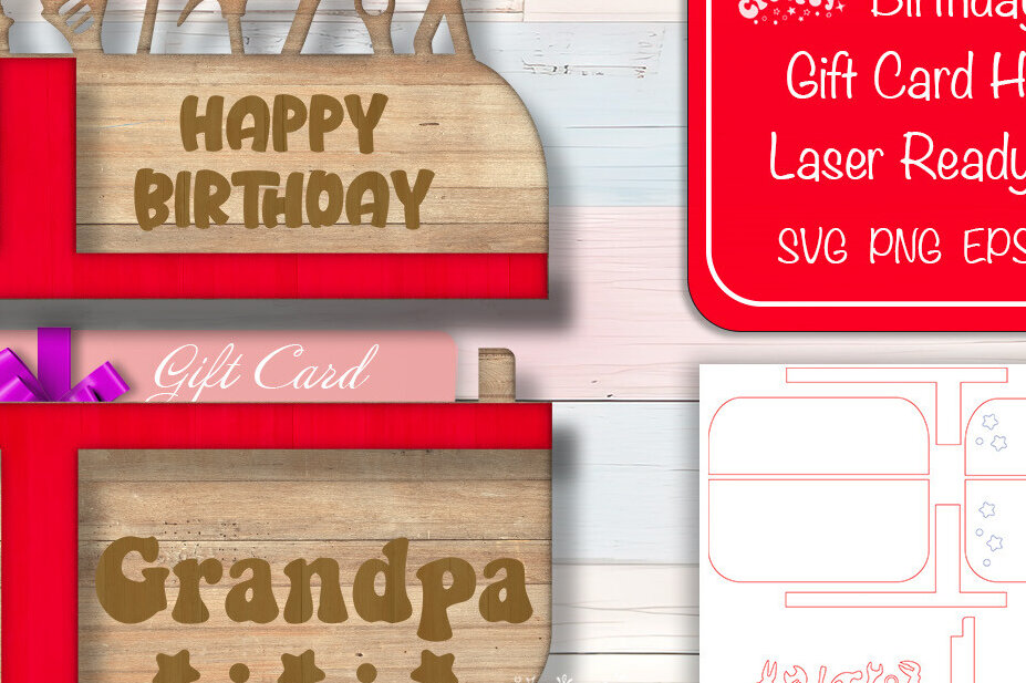 Σετ των 2 Intra απο ξύλο plywood 3mm-4mm πάχος Κάτοχος δώρου γενεθλίων  παππούς Δίασταση 15x15 cm INTRAFABR-102303815