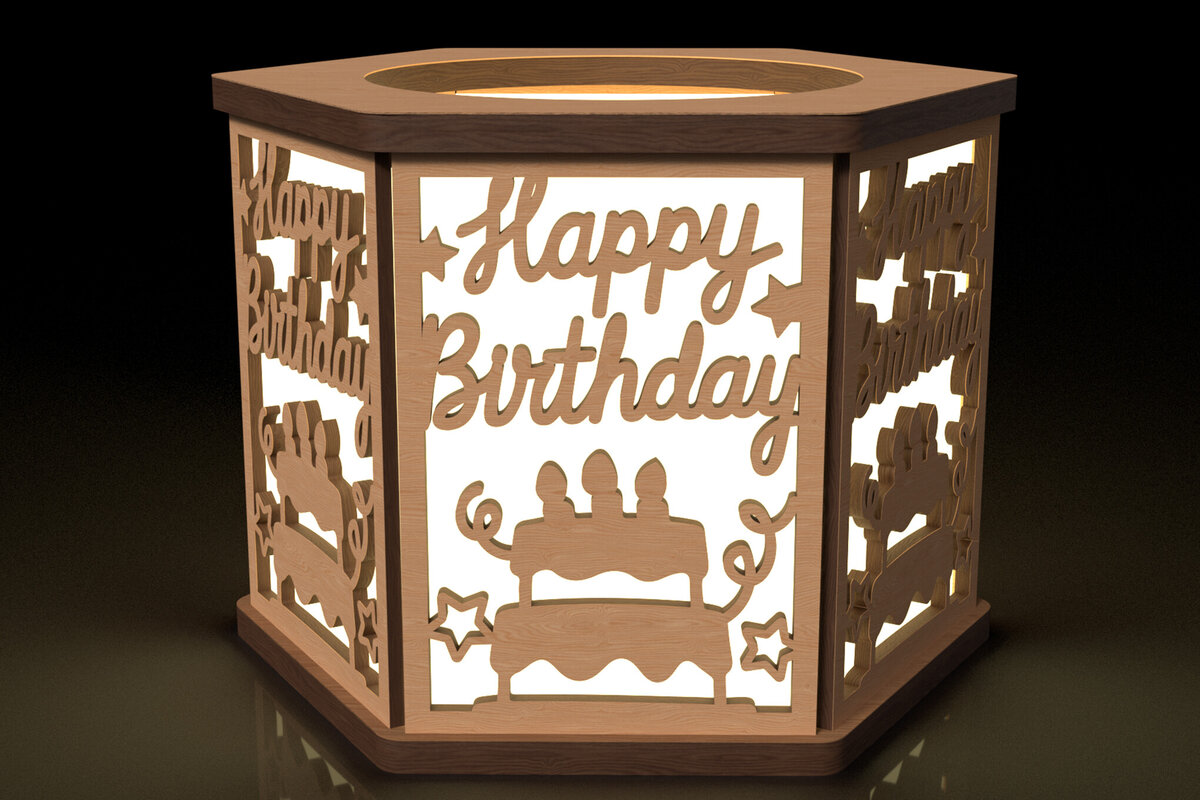 Intra απο ξύλο plywood 3mm-4mm πάχος Κηροπήγιο δώρων γενεθλίων Δίασταση 30x20 cm INTRAFABR-118542470