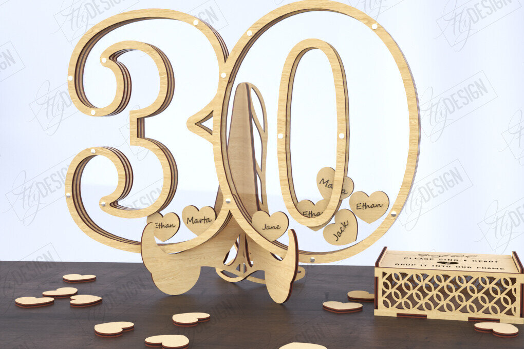 Intra απο ξύλο plywood 3mm-4mm πάχος Πίνακας υπογραφής καλεσμένων γενεθλίων | Βιβλίο επισκεπτών Δίασταση 40x40 cm INTRAFABR-120844584