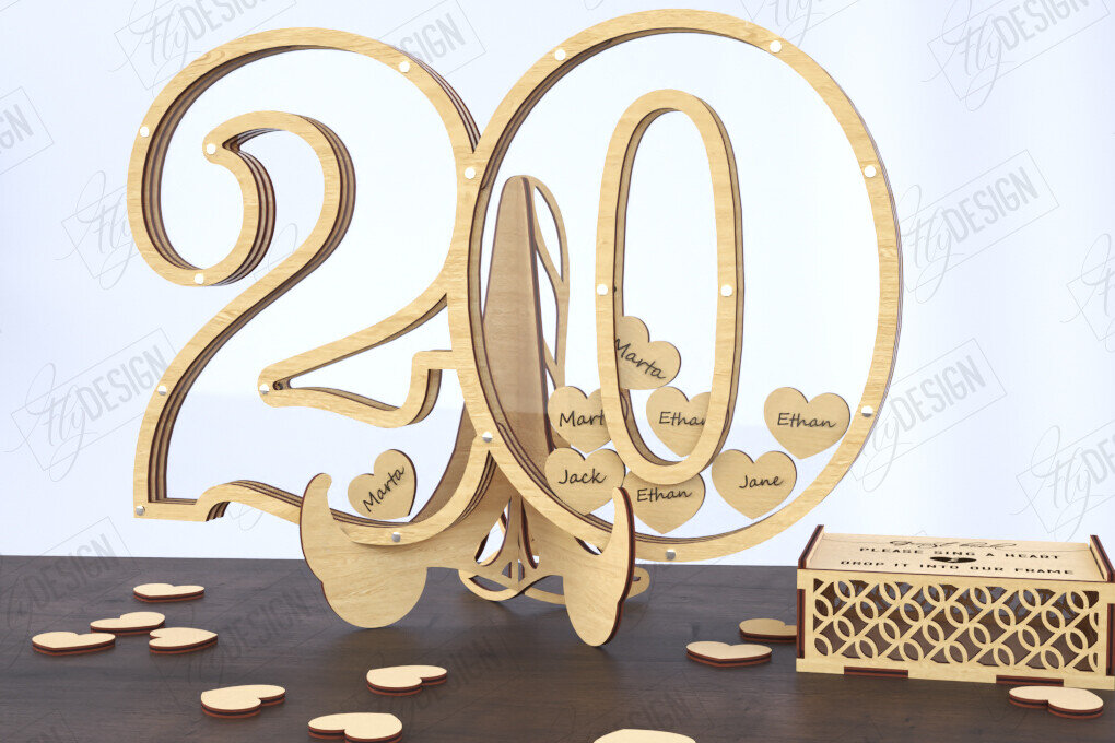 Intra απο ξύλο plywood 3mm-4mm πάχος Πίνακας υπογραφής καλεσμένων γενεθλίων | Βιβλίο επισκεπτών Δίασταση 40x40 cm INTRAFABR-120844578