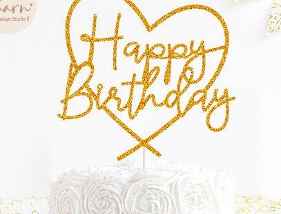 Σετ των 3 Intra απο ξύλο plywood 3mm-4mm πάχος Γενέθλια Καρδιά Τούρτας Topper Δίασταση 15x15 cm INTRAFABR-41337892