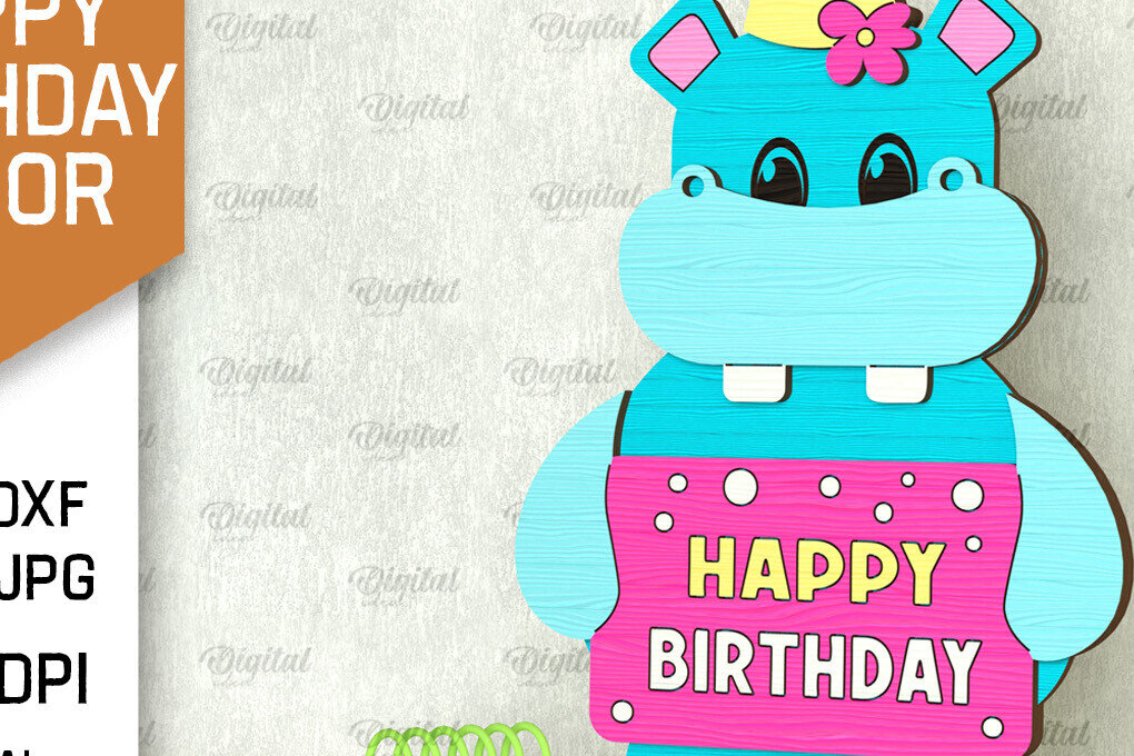 Σετ των 2 Intra απο ξύλο plywood 3mm-4mm πάχος γενεθλίων Hippo Δίασταση 15x15 cm INTRAFABR-101093883