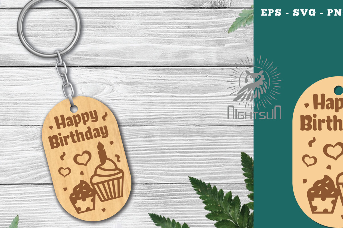 Σετ των 3 Intra απο ξύλο plywood 3mm-4mm πάχος Μπρελόκ γενεθλίων με λέιζερ 7 Δίασταση 6x6 cm INTRAFABR-115318316