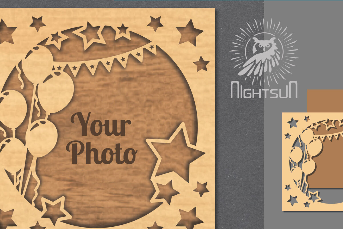 Intra απο ξύλο plywood 3mm-4mm πάχος Κορνίζα 1 κοπής με λέιζερ γενεθλίων Δίασταση 20x30 cm INTRAFABR-112907784