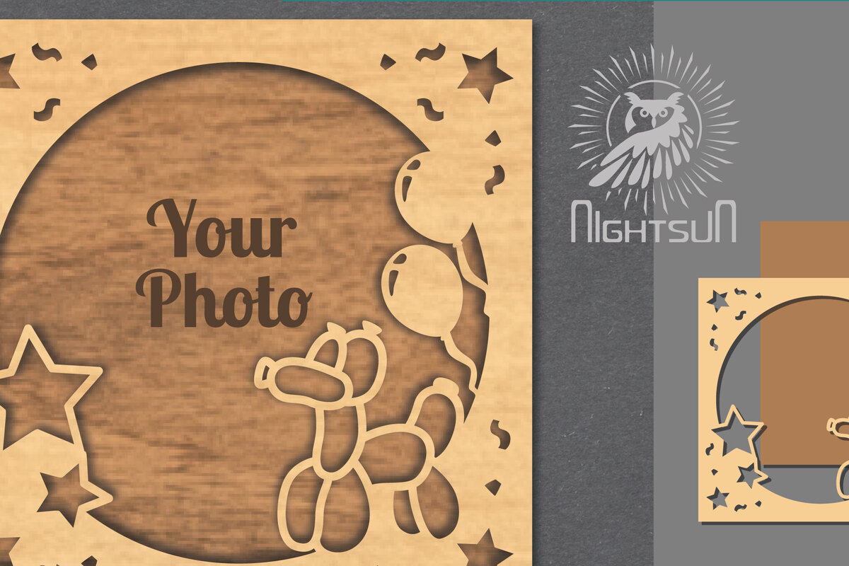 Intra απο ξύλο plywood 3mm-4mm πάχος Κορνίζα 2 κοπής με λέιζερ γενεθλίων Δίασταση 20x30 cm INTRAFABR-112907814