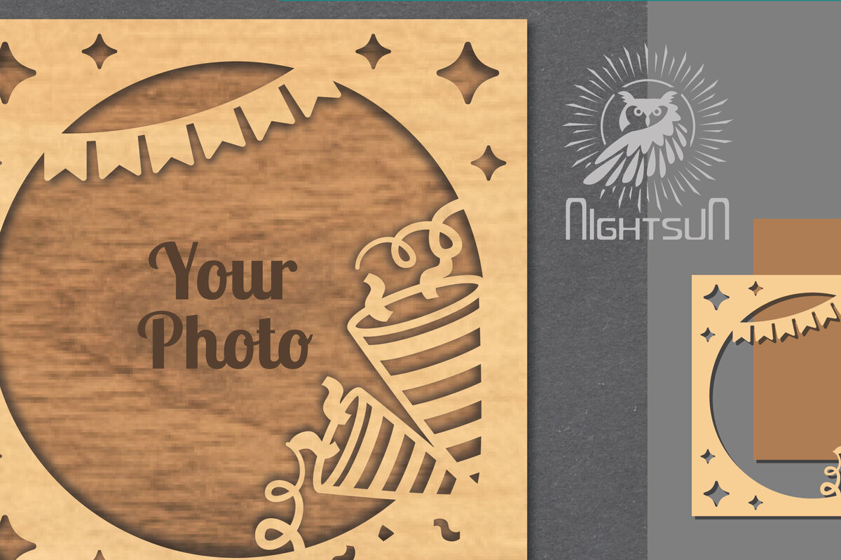 Intra απο ξύλο plywood 3mm-4mm πάχος Κορνίζα 4 γενεθλίων με Δίασταση 20x30 cm INTRAFABR-112907889