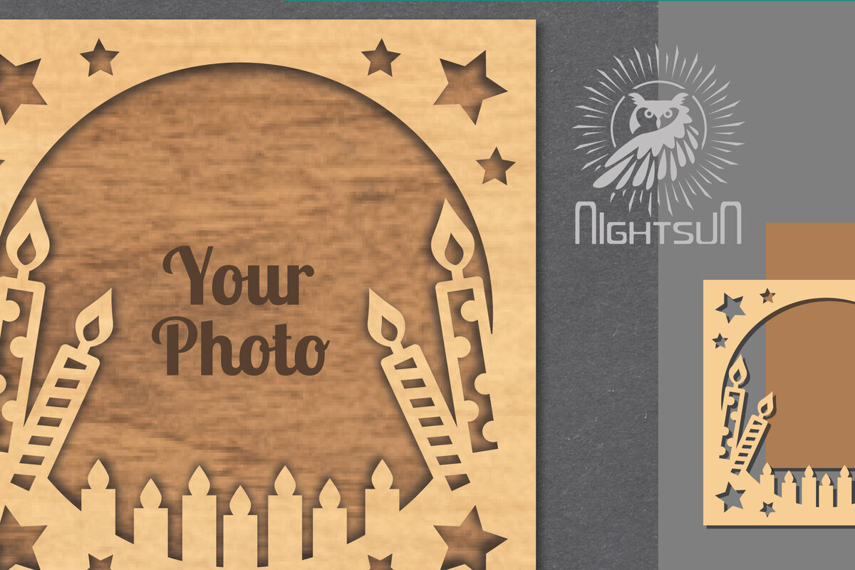 Σετ των 2 Intra απο ξύλο plywood 3mm-4mm πάχος Κορνίζα 5 γενεθλίων με Δίασταση 20x30 cm INTRAFABR-112907919