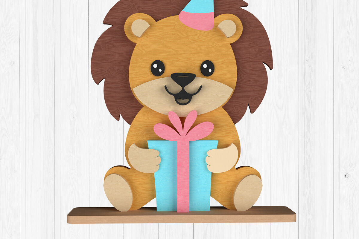 Intra απο ξύλο plywood 3mm-4mm πάχος Δώρο γενεθλίων Lion Design Δίασταση 30x20 cm INTRAFABR-111001581