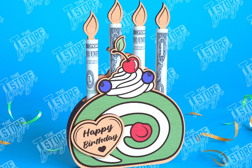 Σετ των 2 Intra απο ξύλο plywood 3mm-4mm πάχος Κάτοχος Χρημάτων γενεθλίων | Ευχετήριες κάρτες Δίασταση 15x15 cm INTRAFABR-101517223