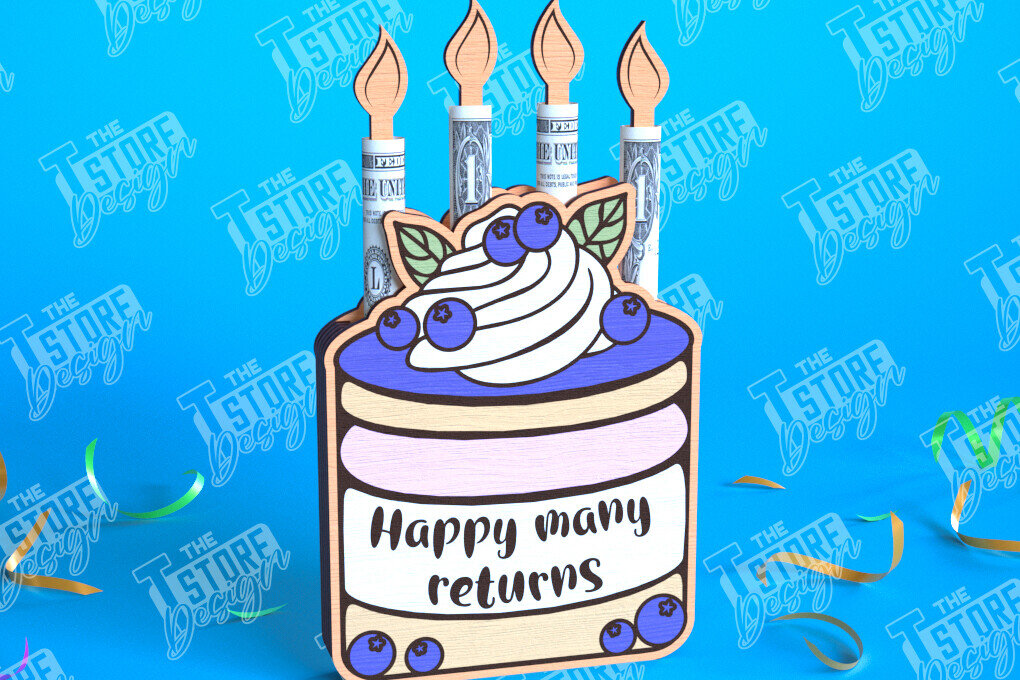 Σετ των 2 Intra απο ξύλο plywood 3mm-4mm πάχος Κάτοχος Χρημάτων γενεθλίων | Ευχετήριες κάρτες Δίασταση 15x15 cm INTRAFABR-101517246