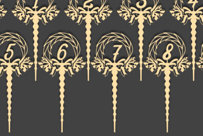 Σετ των 2 Intra απο ξύλο plywood 3mm-4mm πάχος Αριθμός γενεθλίων Cake Topper . Δίασταση 15x15 cm INTRAFABR-72580055