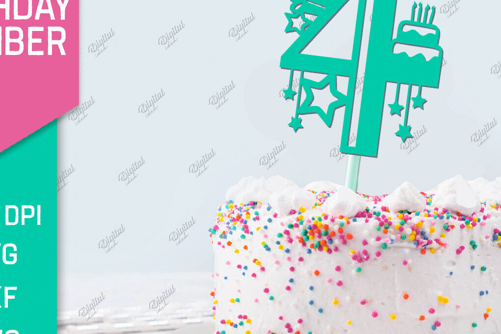 Σετ των 2 Intra απο ξύλο plywood 3mm-4mm πάχος αριθμού γενεθλίων. Νούμερο 4 Δίασταση 15x15 cm INTRAFABR-85304310