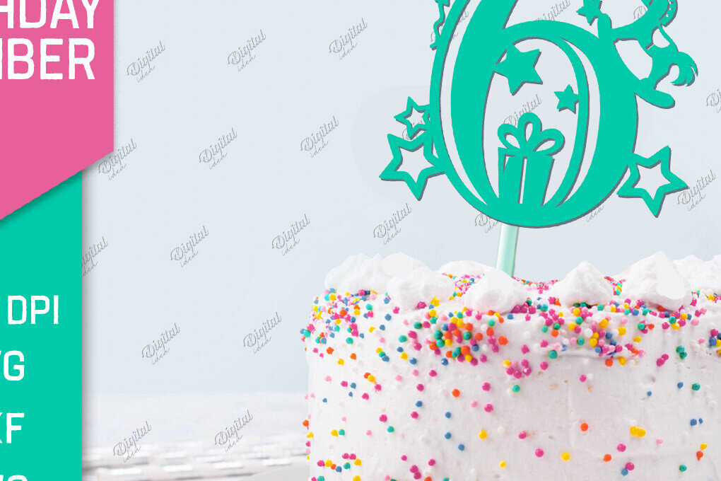 Σετ των 2 Intra απο ξύλο plywood 3mm-4mm πάχος αριθμού γενεθλίων. Νούμερο 6 Δίασταση 15x15 cm INTRAFABR-85304365