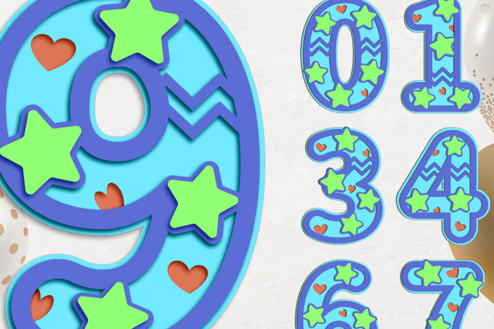 Σετ των 2 Intra απο ξύλο plywood 3mm-4mm πάχος Birthday Numbers , 3d Cake Topper Δίασταση 15x15 cm INTRAFABR-119488650