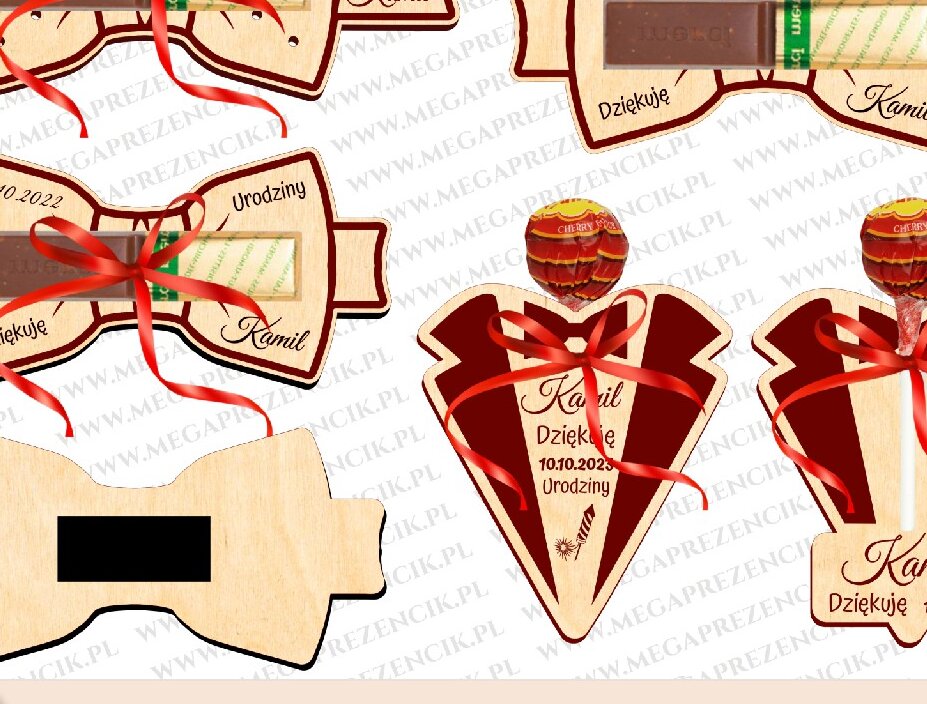 Σετ των 2 Intra απο ξύλο plywood 3mm-4mm πάχος Γενέθλια Ευχαριστώ, παπιγιόν Δίασταση 15x15 cm INTRAFABR-36807080