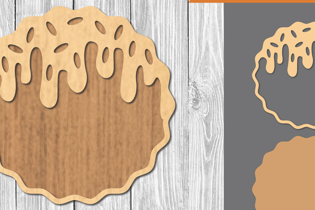 Σετ των 2 Intra απο ξύλο plywood 3mm-4mm πάχος Μπισκότο Σοκολατένιο Διακόσμηση κοπής με λέιζερ Δίασταση 15x15 cm INTRAFABR-109510241