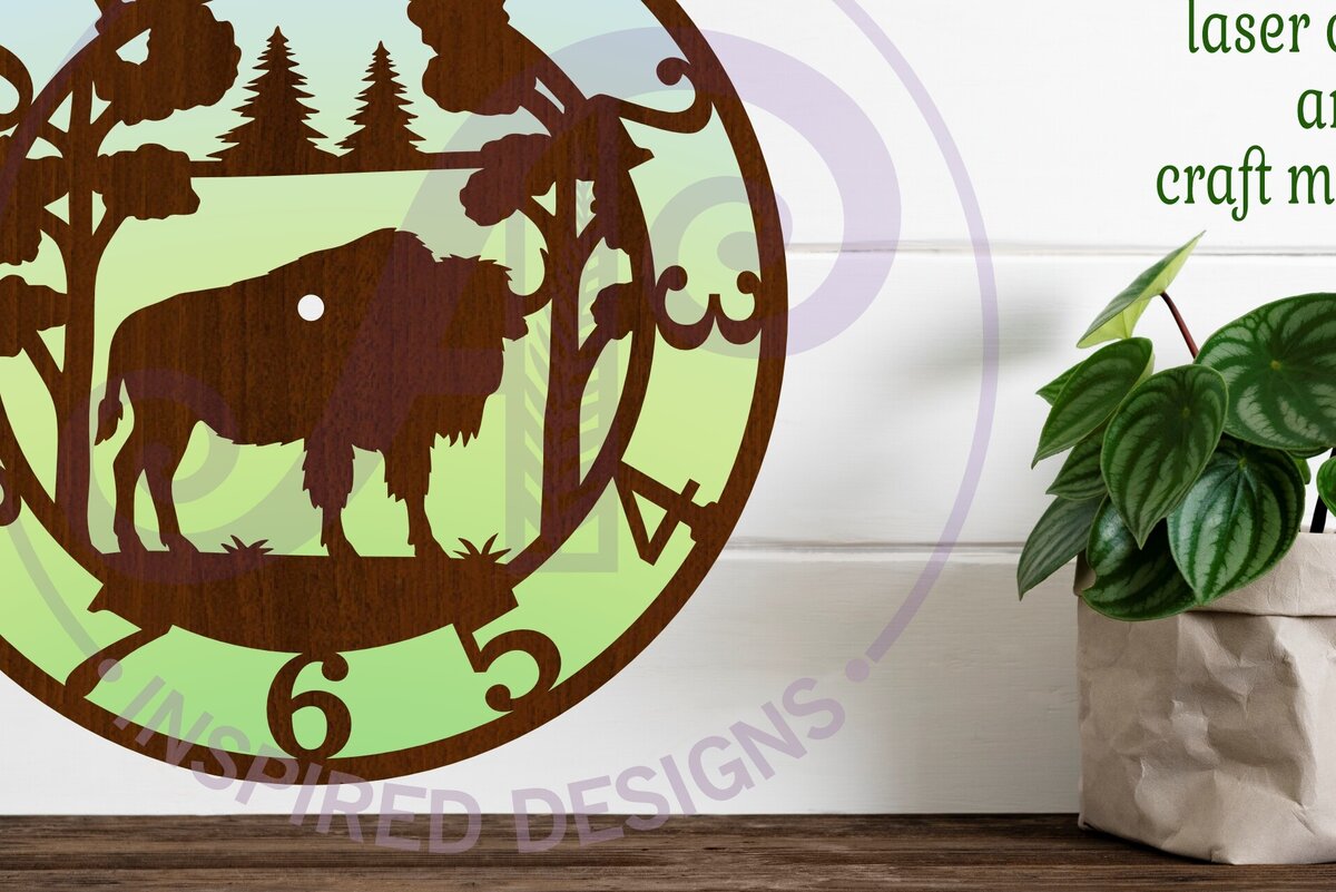 Σετ των 3 Intra απο ξύλο plywood 3mm-4mm πάχος κοπής με λέιζερ Ρολόι τοίχου Bison Clock Δίασταση 8x8 cm INTRAFABR-117302673