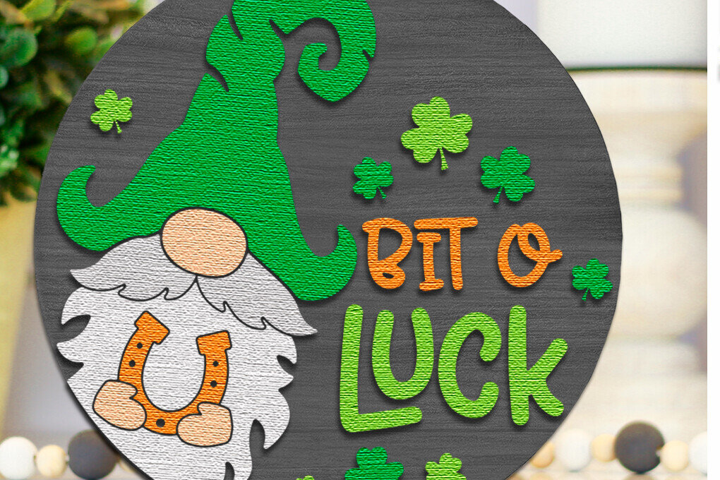 Intra απο ξύλο plywood 3mm-4mm πάχος Bit O Luck , Σημάδι του Αγίου Πατρικίου Δίασταση 30x20 cm INTRAFABR-112578246