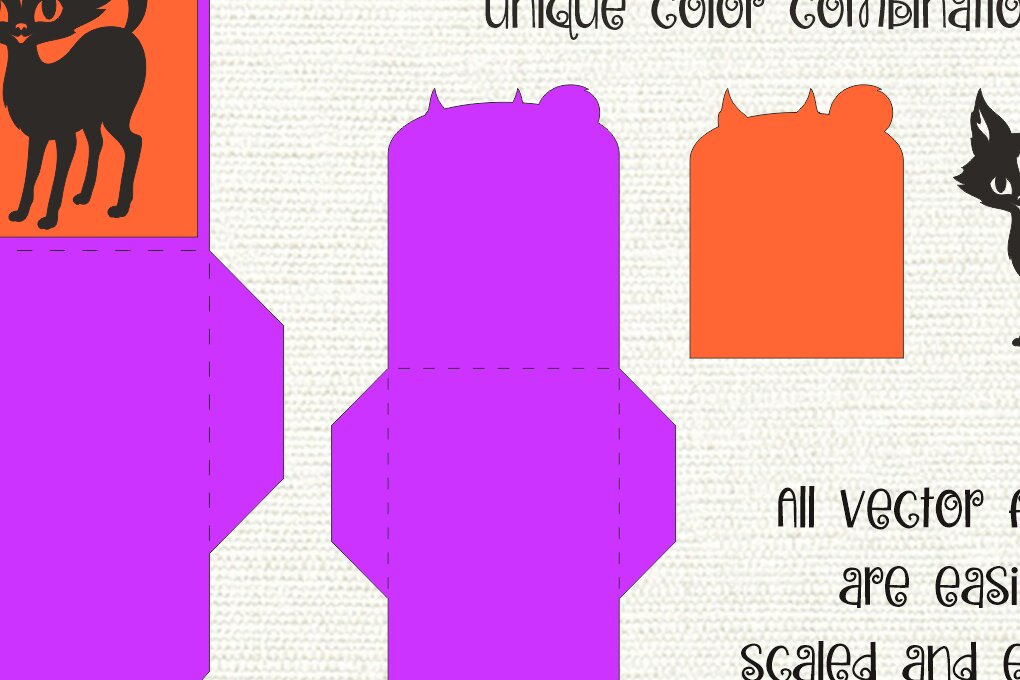 Σετ των 2 Intra απο ξύλο plywood 3mm-4mm πάχος Μαύρη Γάτα | Θήκη δώρου αποκριών Δίασταση 15x15 cm INTRAFABR-100287344